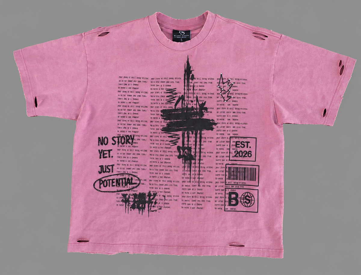 BS DISTRESSED OVERSIZED  VINTAGE TEE - ACID WASHED PINK